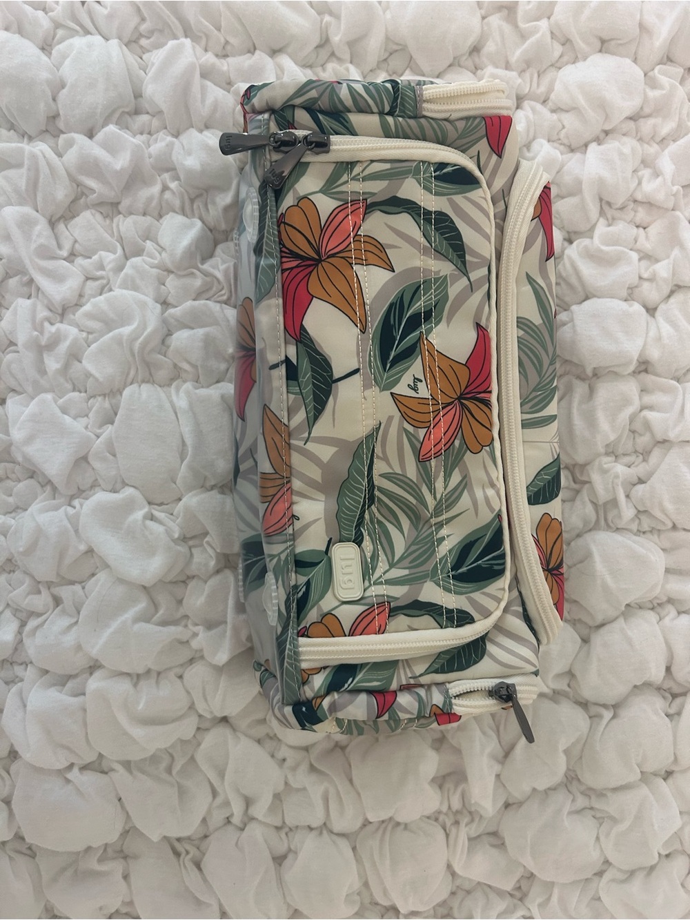Floral Tropical Cosmetic Bag – Cream Multi